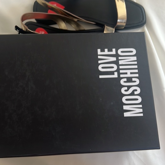 MOSCHINO flat sandals gold with ribbon - Picture 6 of 6